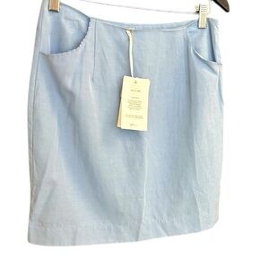 Grace & Mila NWT S Chic Blue Pencil Skirt with Sleek Fit- cute pocket ruffles
